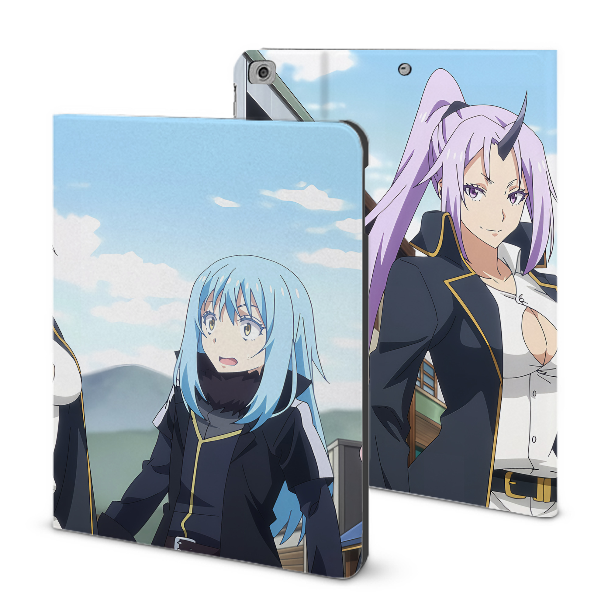 （画像用） 転スラ Regarding Reincarnated to Slime IPad ケース ブック型 PUレザー TPU 耐衝撃 軽量 薄型 ペン収納なし 全面保護 IPad 各モデル対応
